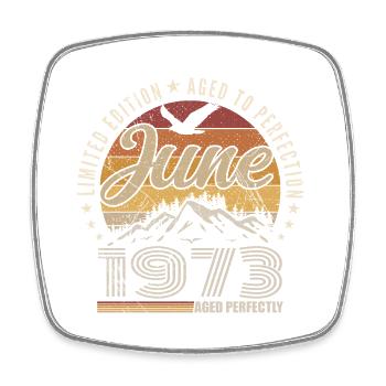 Juni 1973 Geschenk zum 52. Jahrestag Juni 1973 Retro - Viereckiger Kühlschrankmagnet - Weiß - Vorne