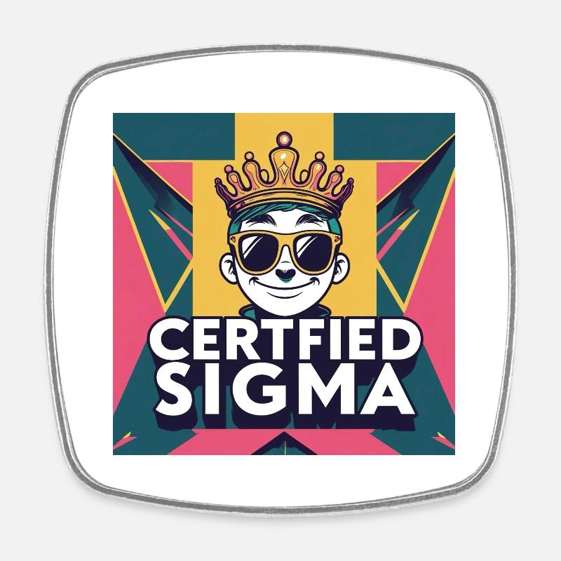 Certified sigma - Square fridge magnet - white