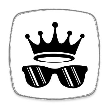 Sunglasses Crown Holiday - Square fridge magnet - white - Front
