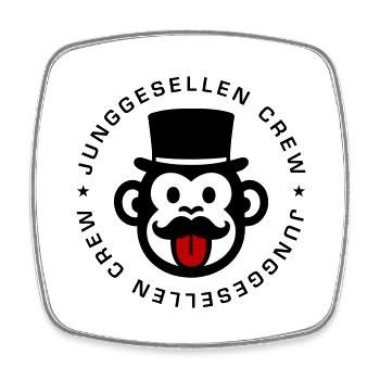 Junggesellen Crew Affe - Viereckiger Kühlschrankmagnet - Weiß - Vorne