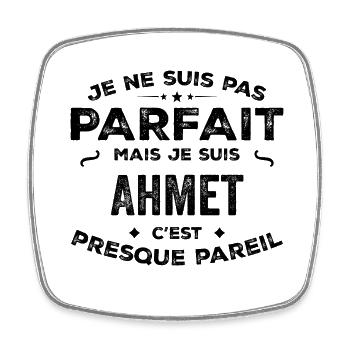 Ahmet – Un Prénom, Une Légende Drôle et Fière - Magnet carré - blanc - Devant