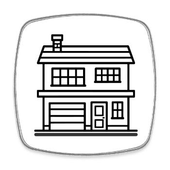 Haus Immobilie - Viereckiger Kühlschrankmagnet - Weiß - Vorne