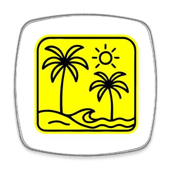 Palm Trees Beach - Square fridge magnet - white - Front