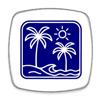 Palmiers de mer d’été de l’île - Magnet carré - blanc - Devant