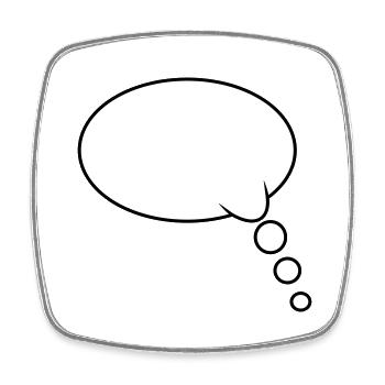 Pensée : Bubble Design - Magnet carré - blanc - Devant