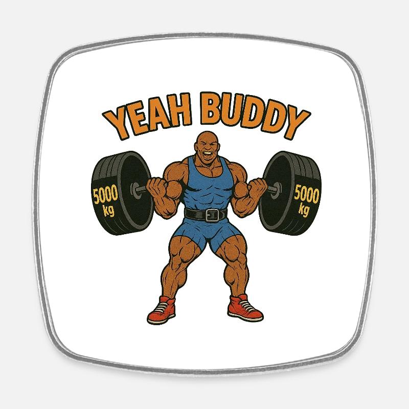 YEAH BUDDY - Square fridge magnet - white