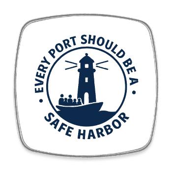 Every port should be a safe harbor - Square fridge magnet - white - Front