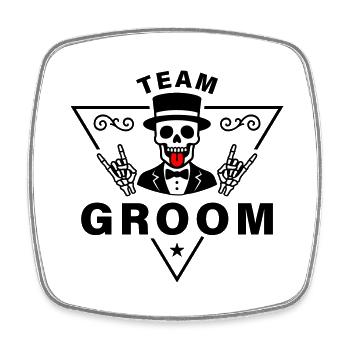 Team Groom Skull - Viereckiger Kühlschrankmagnet - Weiß - Vorne