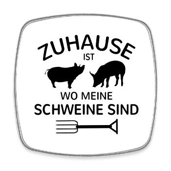 Schwein Schweinchen Landwirt Geschenk Bauer Farm - Viereckiger Kühlschrankmagnet - Weiß - Vorne