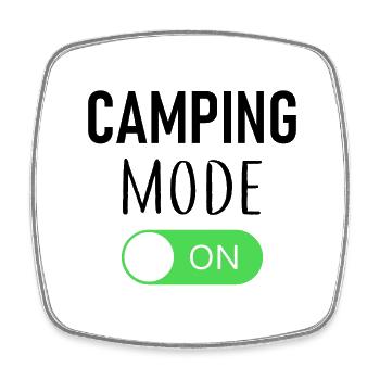 Mode Camping On - Camping-car - Extérieur - Tente - Magnet carré - blanc - Devant
