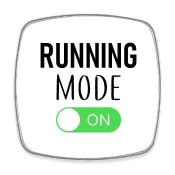 Running Mode On - Joggen - Läufer - Sport - Viereckiger Kühlschrankmagnet - Weiß - Vorne
