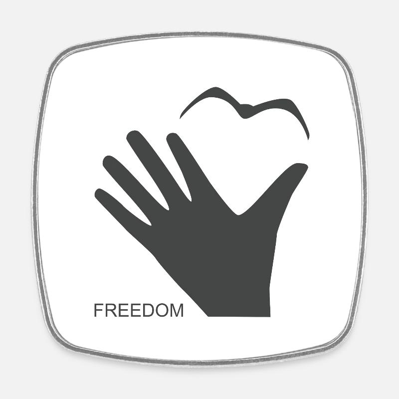 Freedom - Square fridge magnet - white