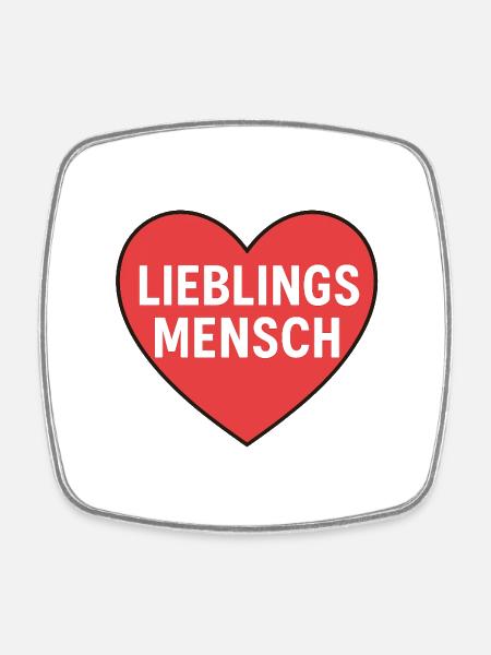 Lieblings Mensch - Viereckiger Kühlschrankmagnet - Weiß