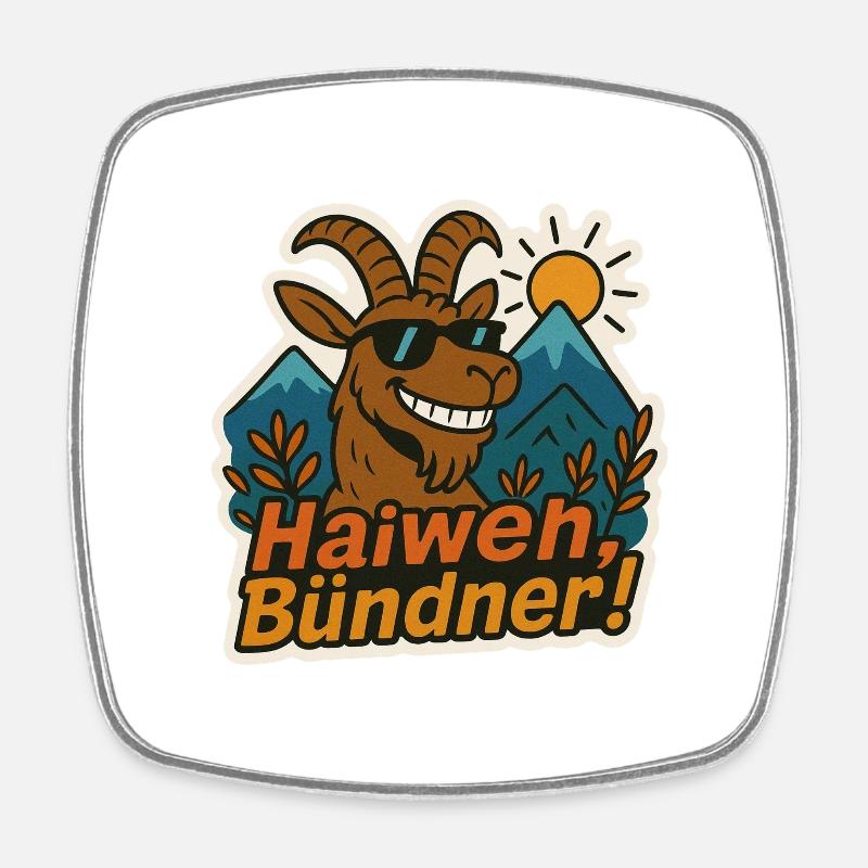 Haiweh Bündner - Square fridge magnet - white