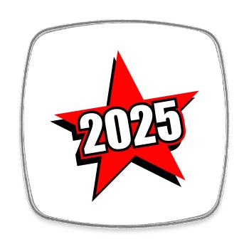 2025 Star - Square fridge magnet - white - Front