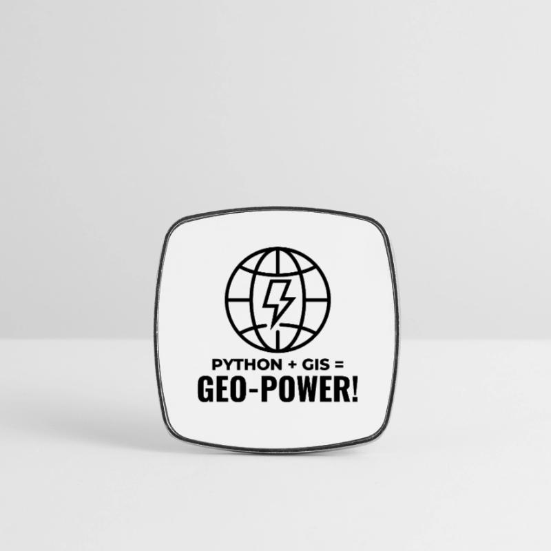 Python GIS Geo-Power Programmierung Geospatial Viereckiger Kühlschrankmagnet