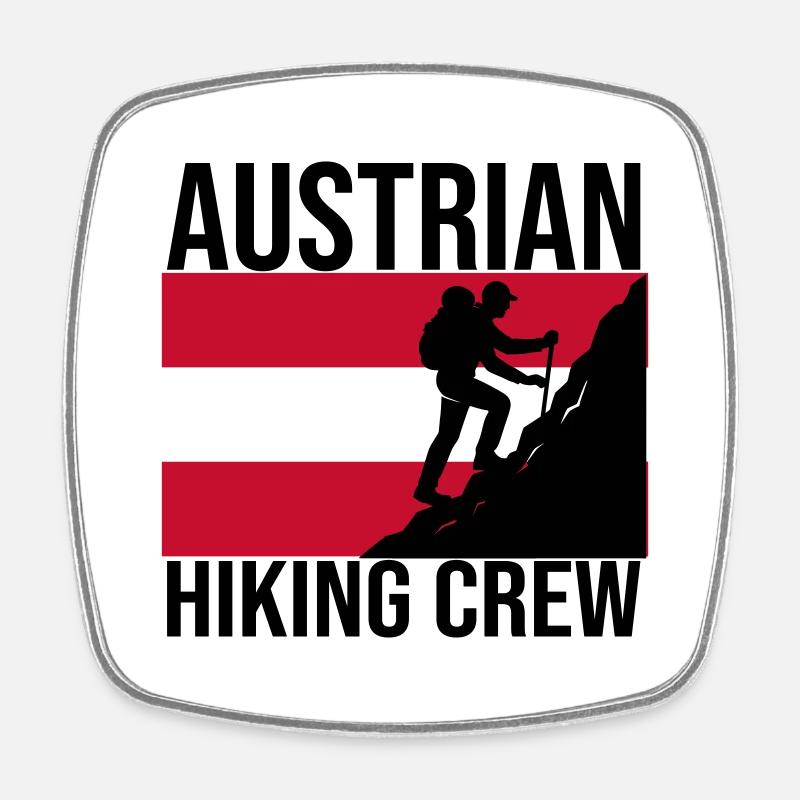 Austrian Hiking Crew Chemise de randonnée - Magnet carré - blanc
