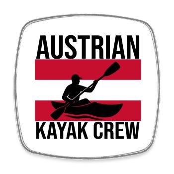 Austrian Kayak Crew Kajak Shirt - Viereckiger Kühlschrankmagnet - Weiß - Vorne