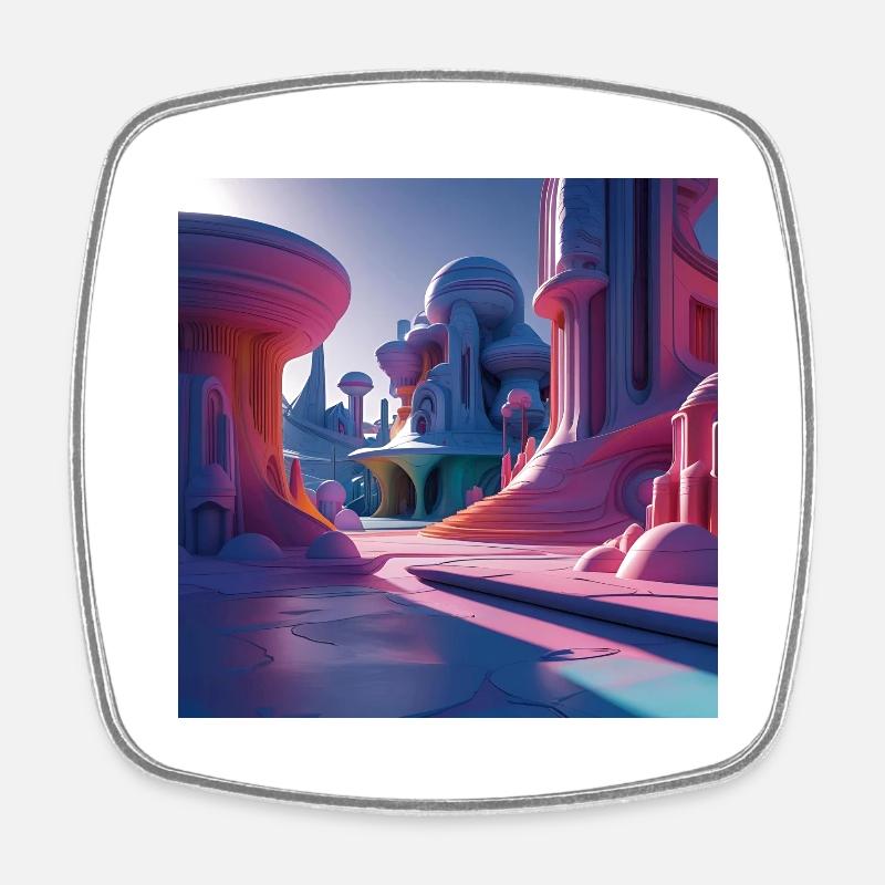Hypersurrealism - Square fridge magnet - white