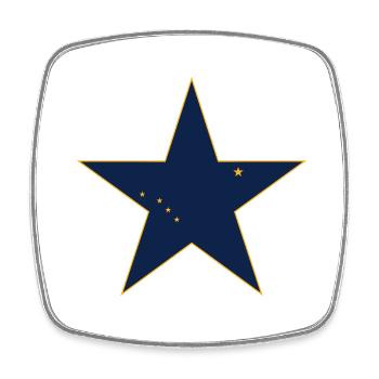 Alaska Fan T-Shirt – USA-Style - Viereckiger Kühlschrankmagnet - Weiß - Vorne