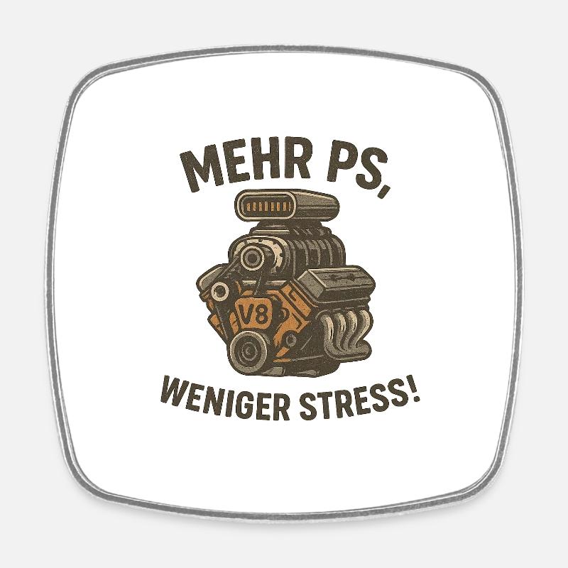 Plus de puissance, moins de stress – Moteur V8 - Magnet carré - blanc