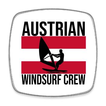 Austrian Windsurf Crew Shirt - Square fridge magnet - white - Front