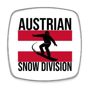 T-shirt de snowboard Austrian Snow Division - Magnet carré - blanc - Devant