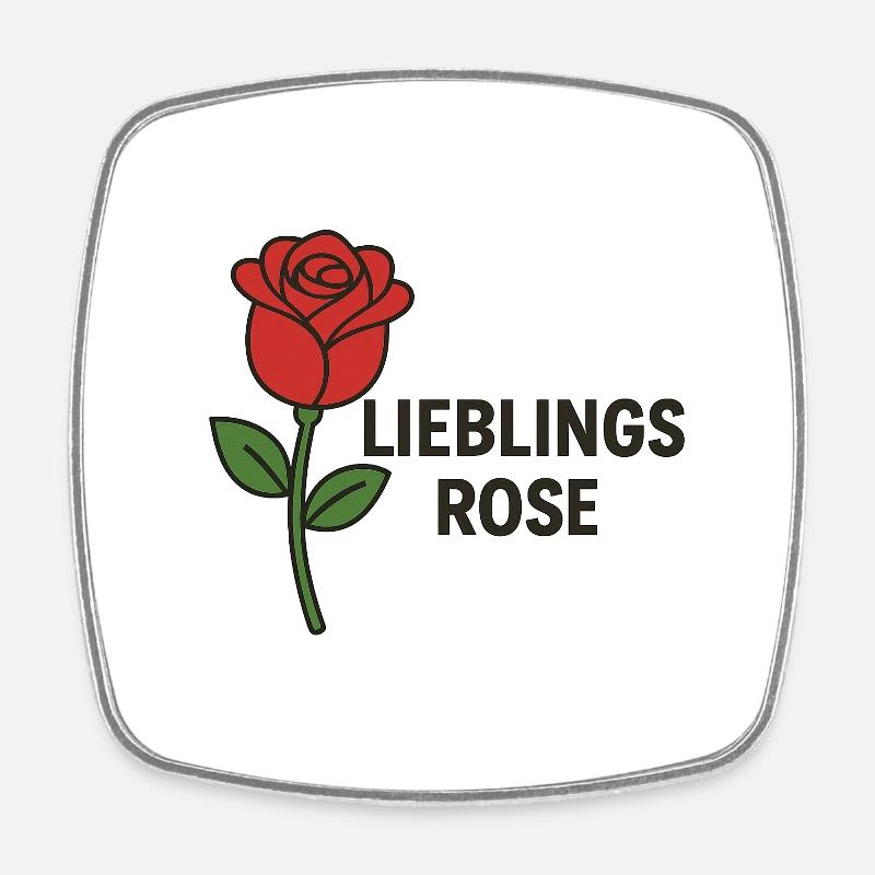 ROSE PRÉFÉRÉE - Magnet carré - blanc