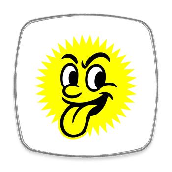 Soleil Été Visage - Magnet carré - blanc - Devant