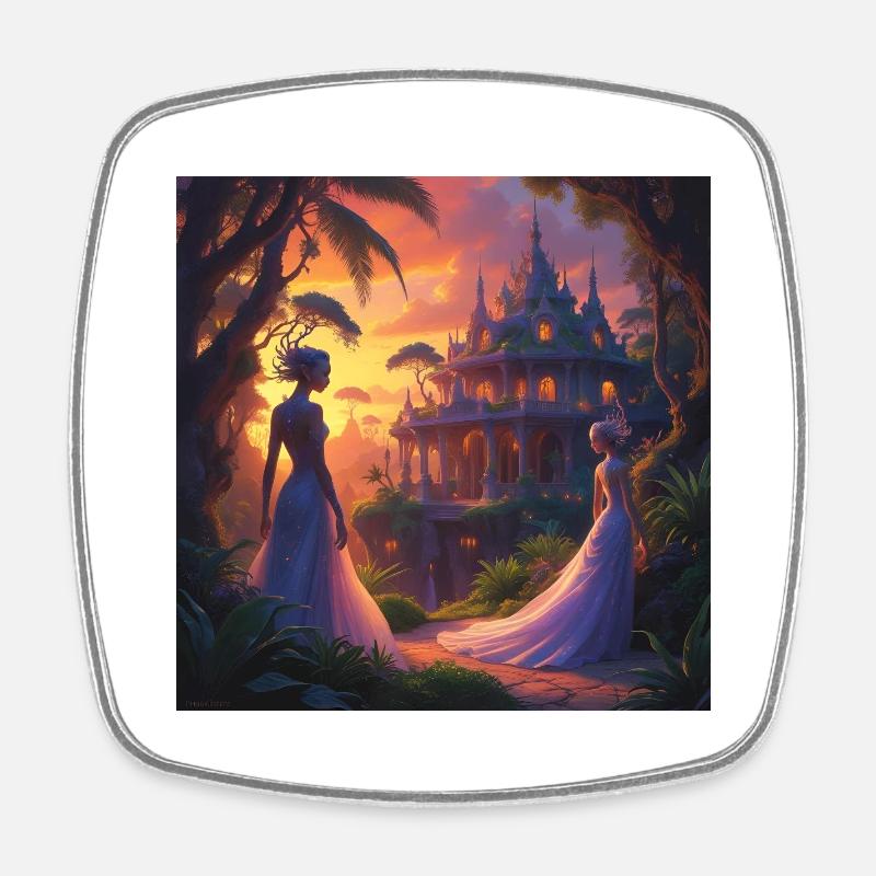 Fantasy - Square fridge magnet - white