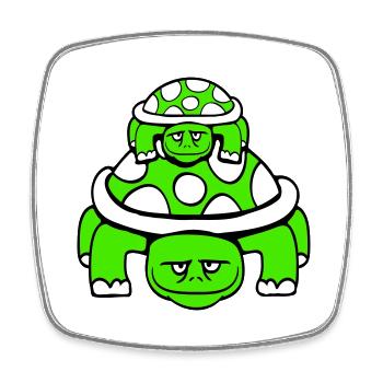turtle little child dad mom father mother - Square fridge magnet - white - Front