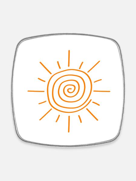 Sonne Symbol - Viereckiger Kühlschrankmagnet - Weiß