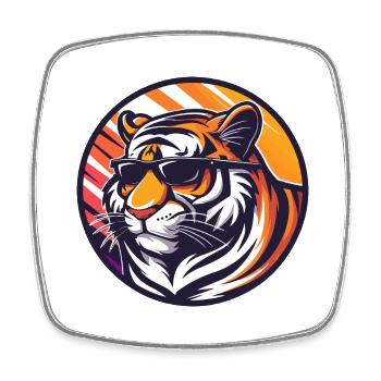 Tiger Comic Cool - Square fridge magnet - white - Front