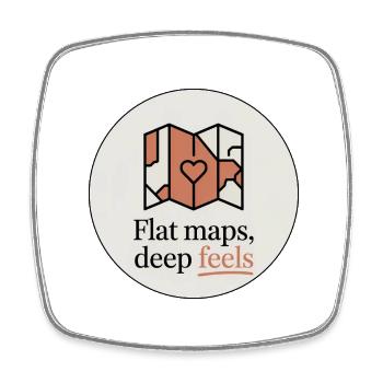 Flat Maps Deep Feels Geography Cartography - Square fridge magnet - white - Front