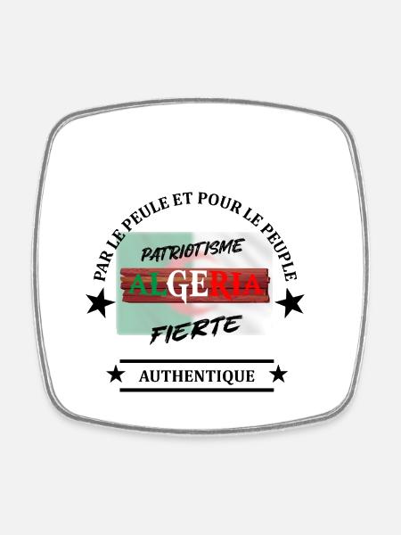 Authentisches Algerien - Viereckiger Kühlschrankmagnet - Weiß