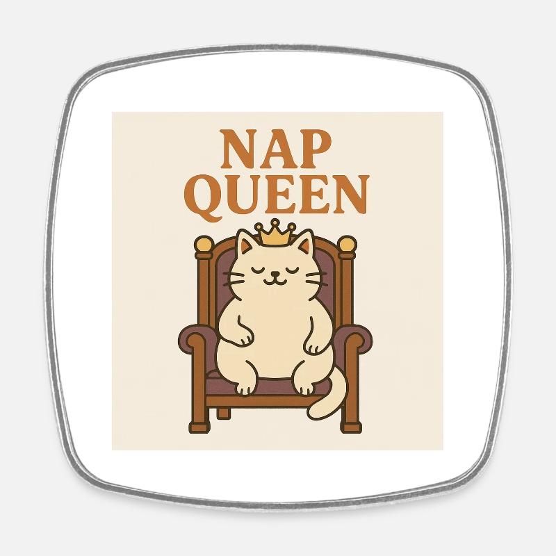 Nap Queen - Square fridge magnet - white