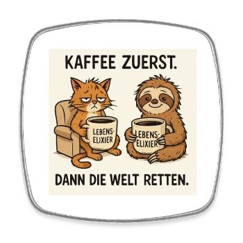 Die Welt retten - Viereckiger Kühlschrankmagnet - Weiß - Vorne