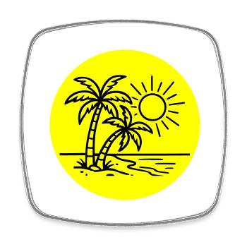 Island Palm Tree Symbol Holiday - Square fridge magnet - white - Front