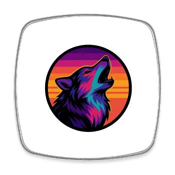 Wolf - Viereckiger Kühlschrankmagnet - Weiß - Vorne