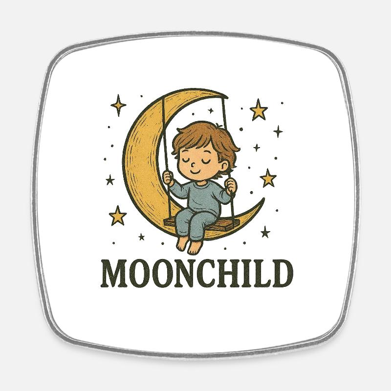 MOONCHILD - Square fridge magnet - white