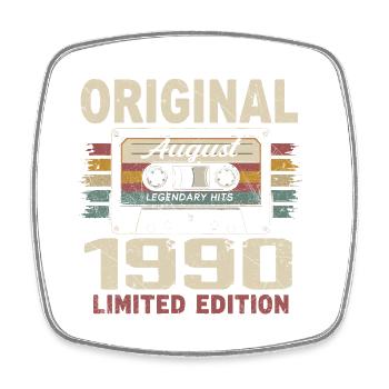 August 1990 August 1990 Gift August 1990 August 1990 - Square fridge magnet - white - Front