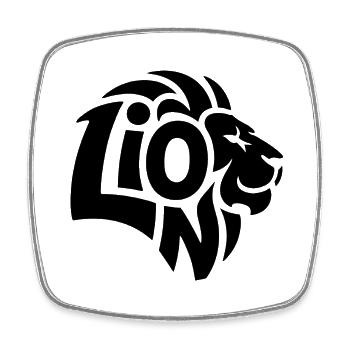Löwe - Cooles Löwen-Logo - Viereckiger Kühlschrankmagnet - Weiß - Vorne