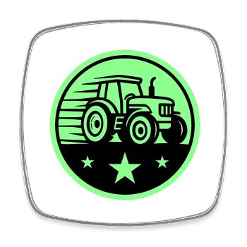 Tractor Farmer - Square fridge magnet - white - Front