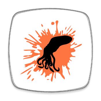 Octopus Peinture Blobs Octopus Drops Graffiti Blobs - Magnet carré - blanc - Devant