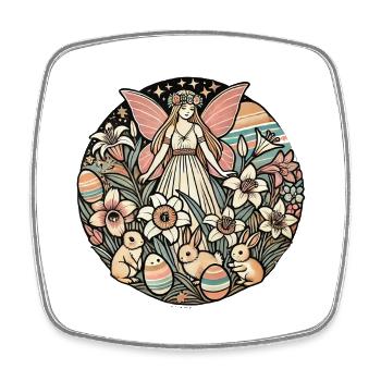 Ostara Fairy of Spring and Easter Magic - Square fridge magnet - white - Front