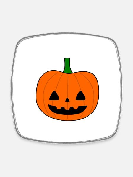 Halloween-Kürbis - Viereckiger Kühlschrankmagnet - Weiß