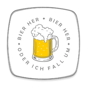 Bienen hier - Oder ich fall um! - Viereckiger Kühlschrankmagnet - Weiß - Vorne