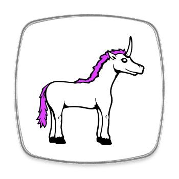 Einhorn Pink Süß Hübsch Freundlich Cartoon Pferd - Viereckiger Kühlschrankmagnet - Weiß - Vorne