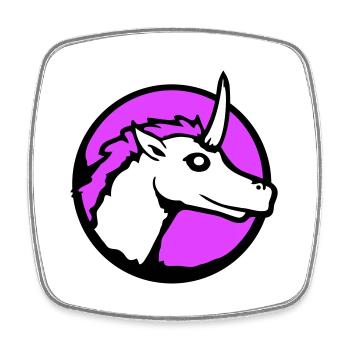 Einhorn Pink Süß Hübsch Freundlich Cartoon Pferd - Viereckiger Kühlschrankmagnet - Weiß - Vorne