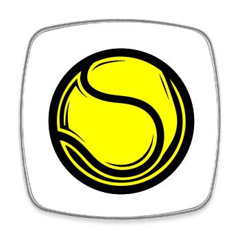 Tennisball Symbol - Viereckiger Kühlschrankmagnet - Weiß - Vorne
